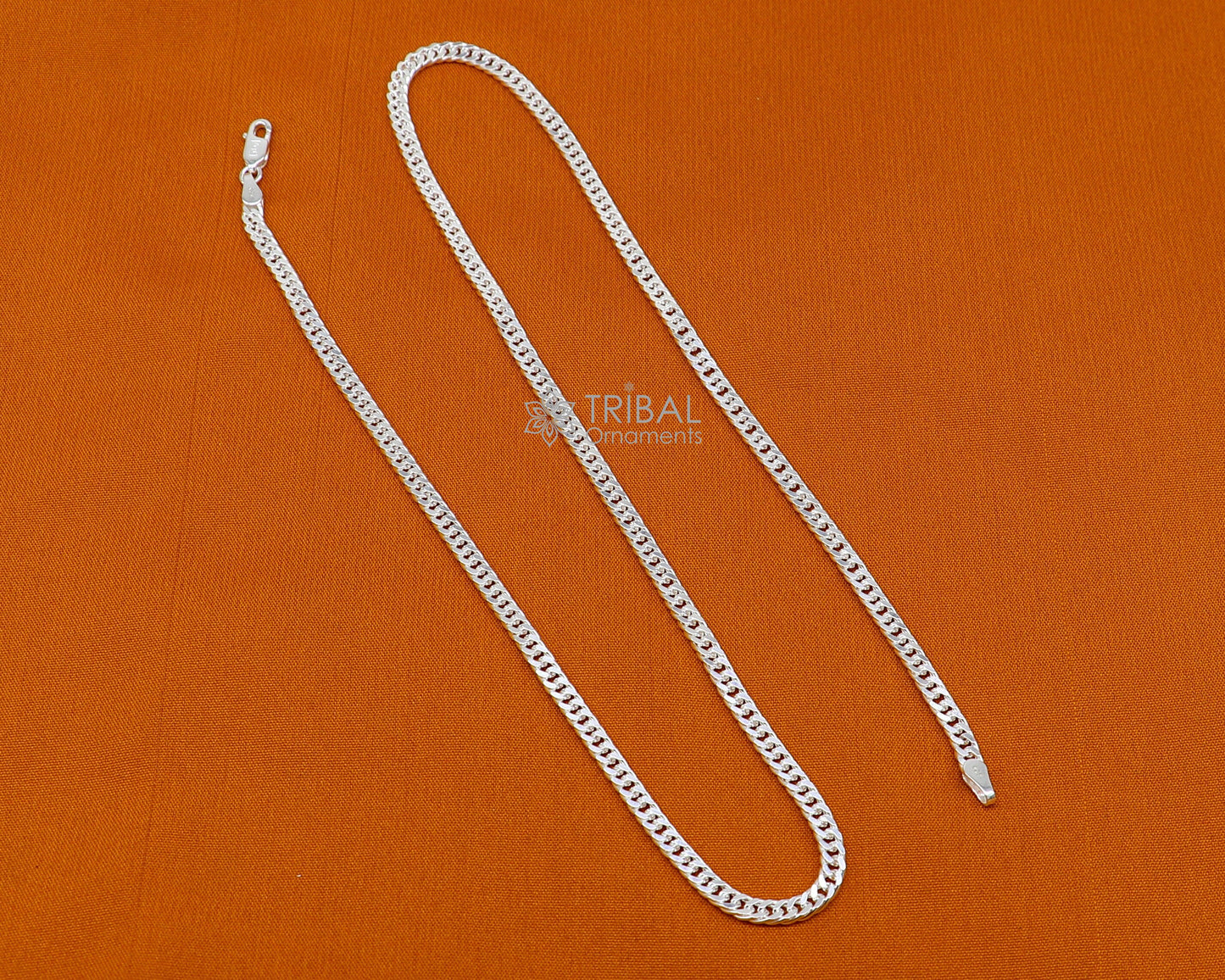 3mm 20"/24" solid 925 sterling silver handmade modern trendy design unique chain necklace giving it a distinctive and stylish look ch233 - TRIBAL ORNAMENTS