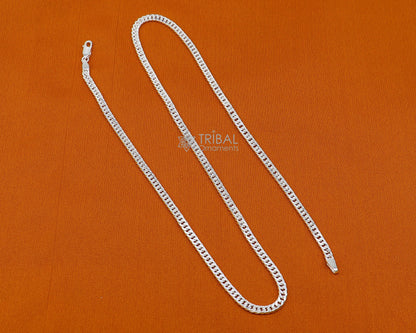 Sterling silver 20/24-inch trendy chain necklace with a modern, unique design by TRIBAL ORNAMENTS.