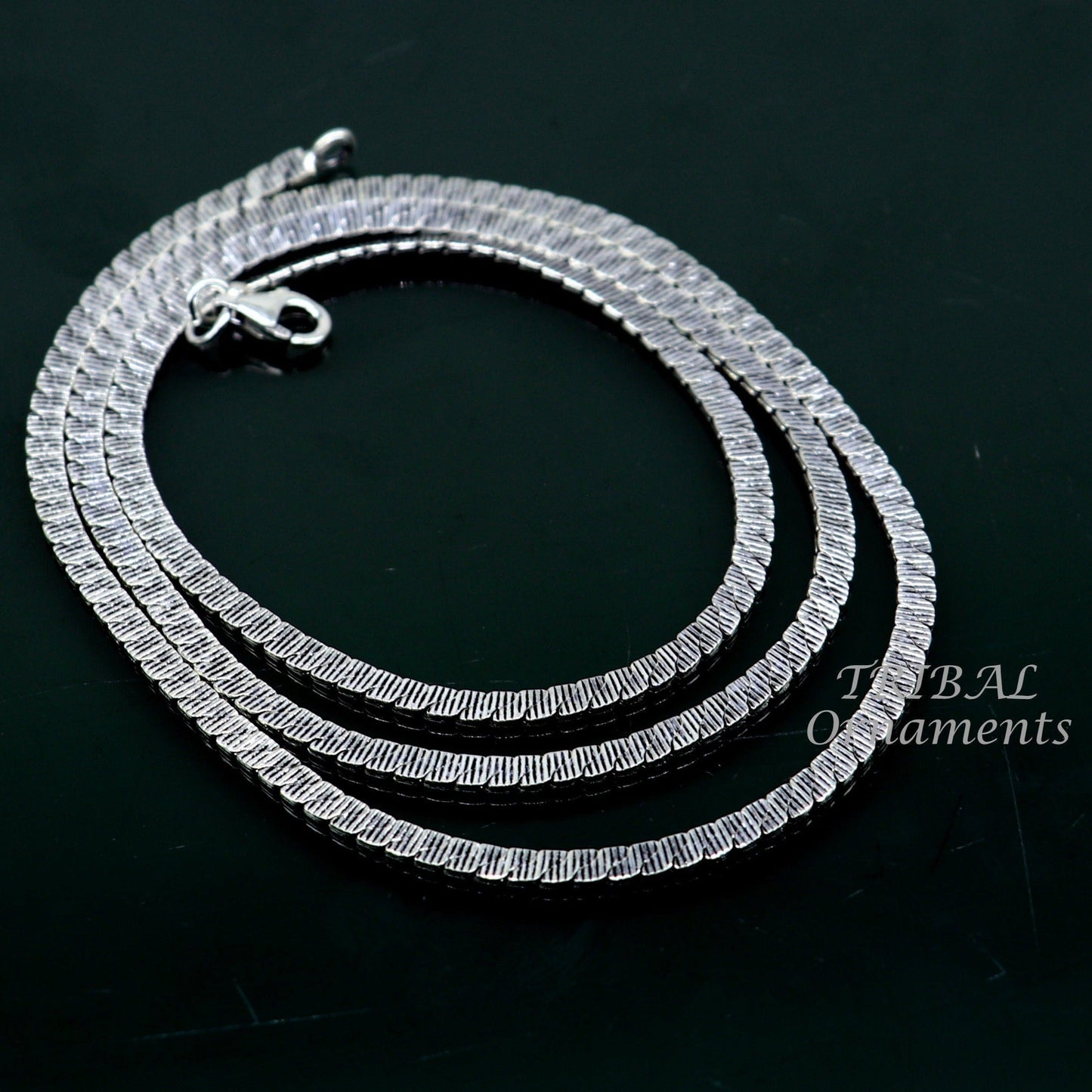 3mm 20" to 24" long chain 925 sterling silver handmade unique style chain, necklace chain, oxidized silver trendy chain ch169 - TRIBAL ORNAMENTS