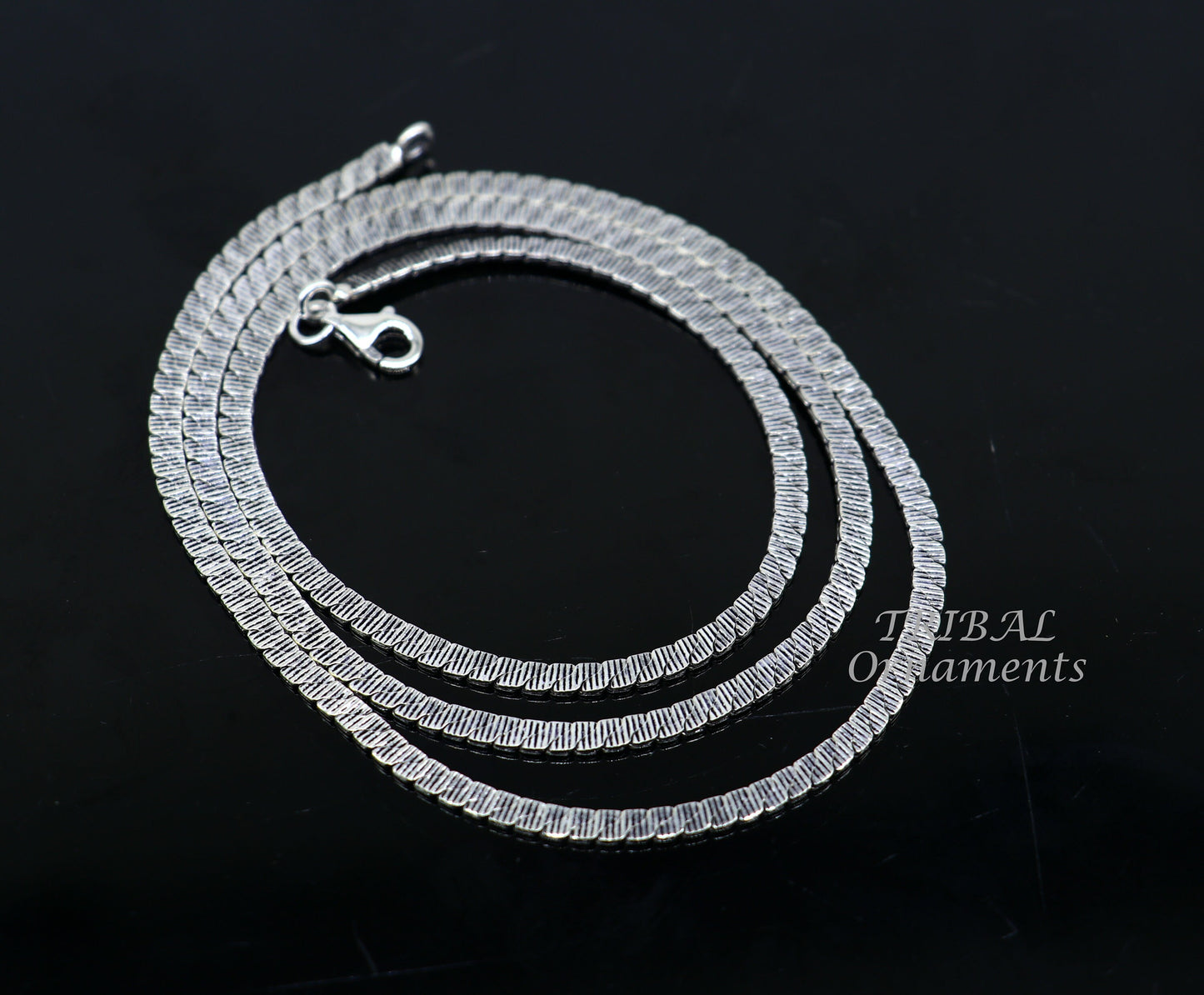 3mm 20" to 24" long chain 925 sterling silver handmade unique style chain, necklace chain, oxidized silver trendy chain ch169 - TRIBAL ORNAMENTS