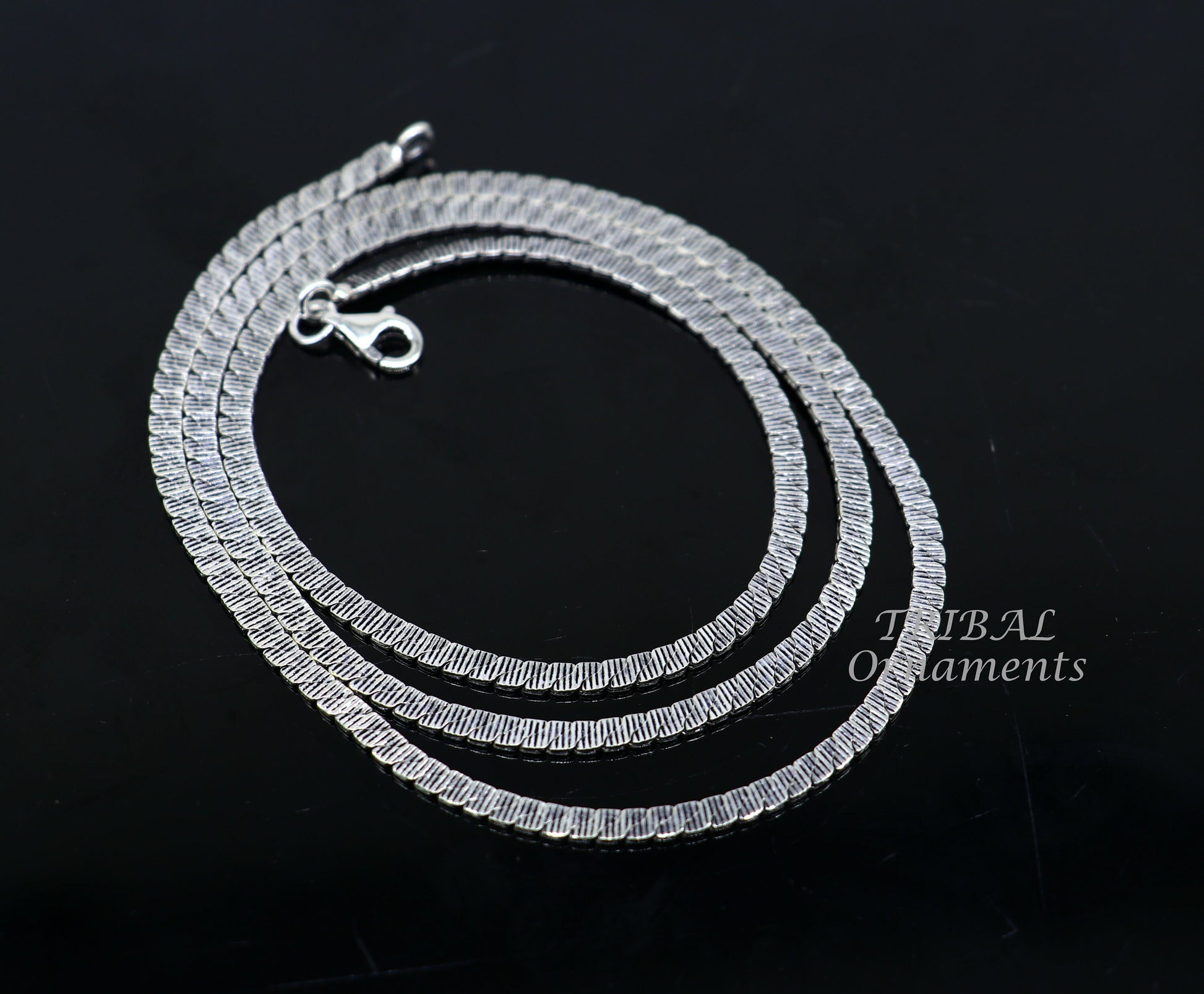 3mm 20" to 24" long chain 925 sterling silver handmade unique style chain, necklace chain, oxidized silver trendy chain ch169 - TRIBAL ORNAMENTS