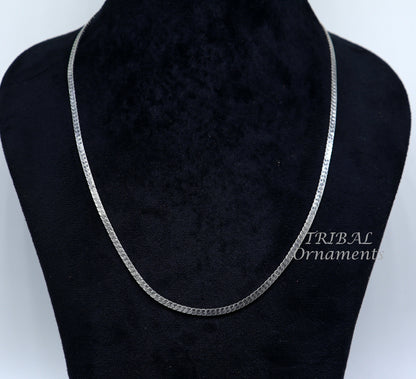 Handmade 3mm 20-22 inch sterling silver necklace chain with oxidized finish, featuring a unique tribal-inspired design.