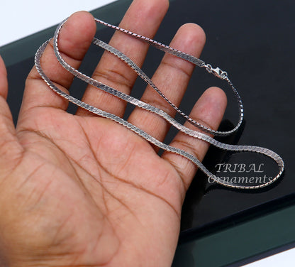 Sterling silver handmade 20-22 inch chain necklace with oxidized finish, unique tribal style by TRIBAL ORNAMENTS.