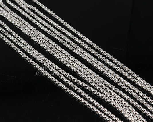 3mm 925 sterling silver Rolo chain necklace, handmade stylish and delicate solid jewelry, unisex design by TRIBAL ORNAMENTS.