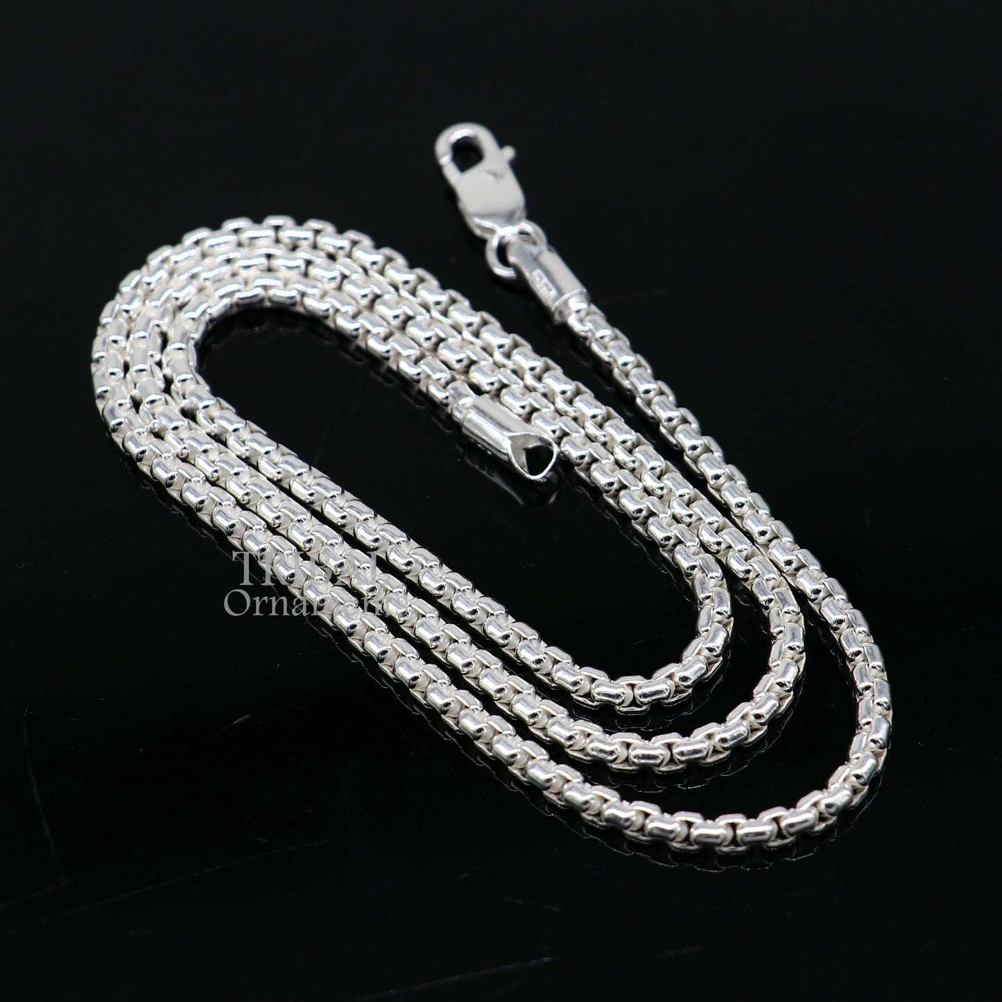 3mm 925 sterling silver handmade amazing stylish delicate solid Rolo high quality chains necklace, best gifting unisex necklace chain ch223 - TRIBAL ORNAMENTS