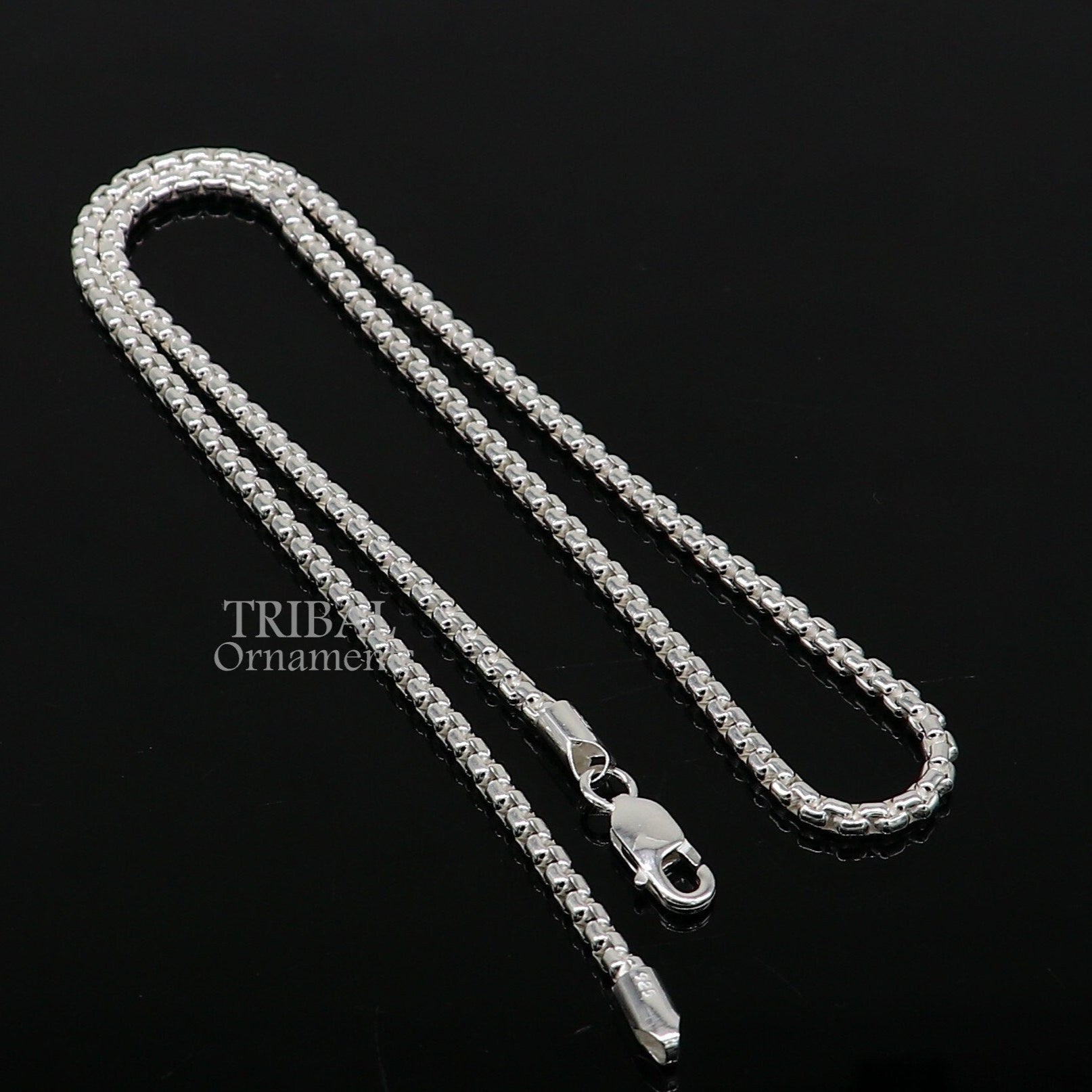 3mm 925 sterling silver handmade amazing stylish delicate solid Rolo high quality chains necklace, best gifting unisex necklace chain ch223 - TRIBAL ORNAMENTS