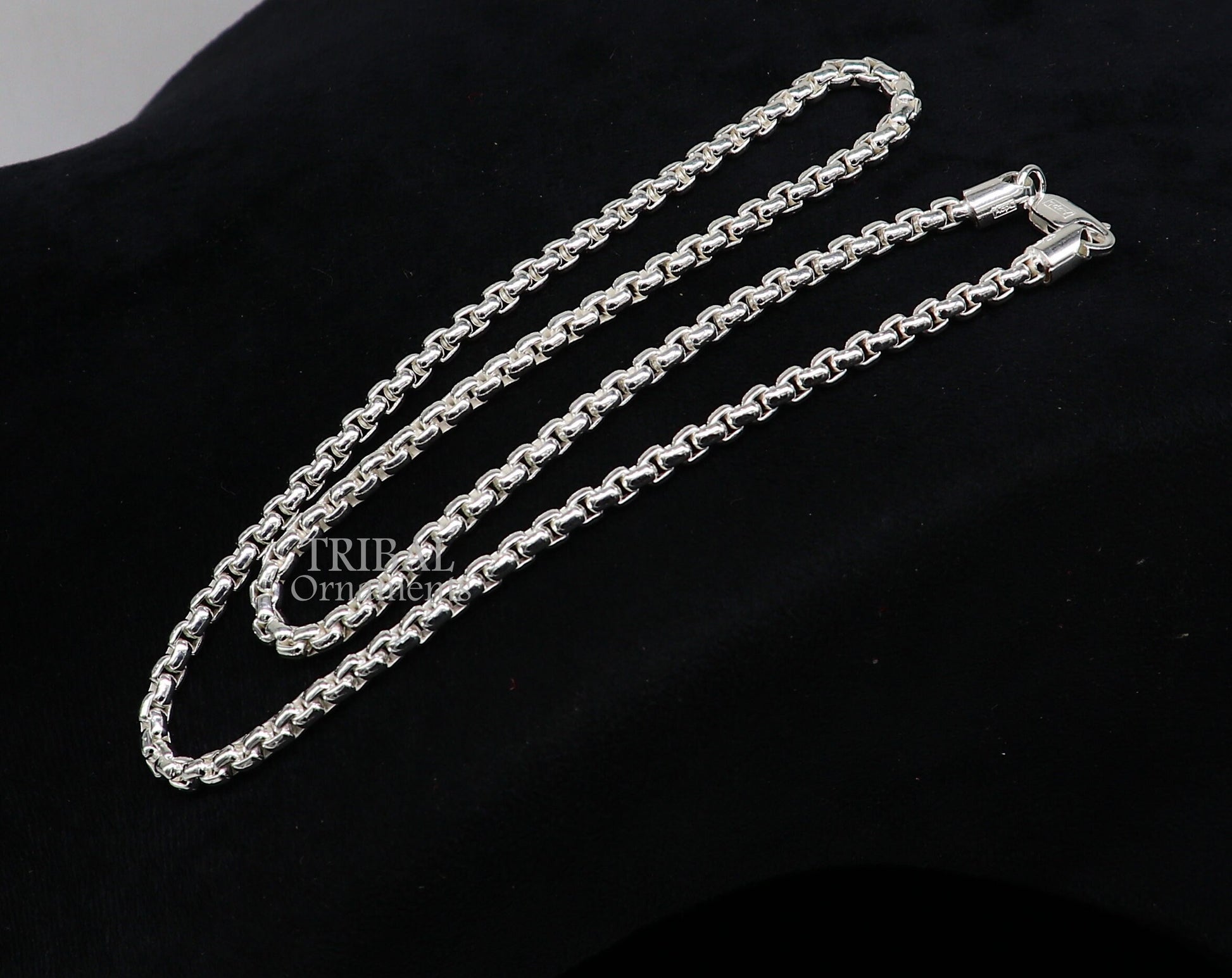 4mm 925 sterling silver handmade amazing stylish delicate solid Rolo high quality chains necklace, best gifting unisex necklace chain ch222 - TRIBAL ORNAMENTS