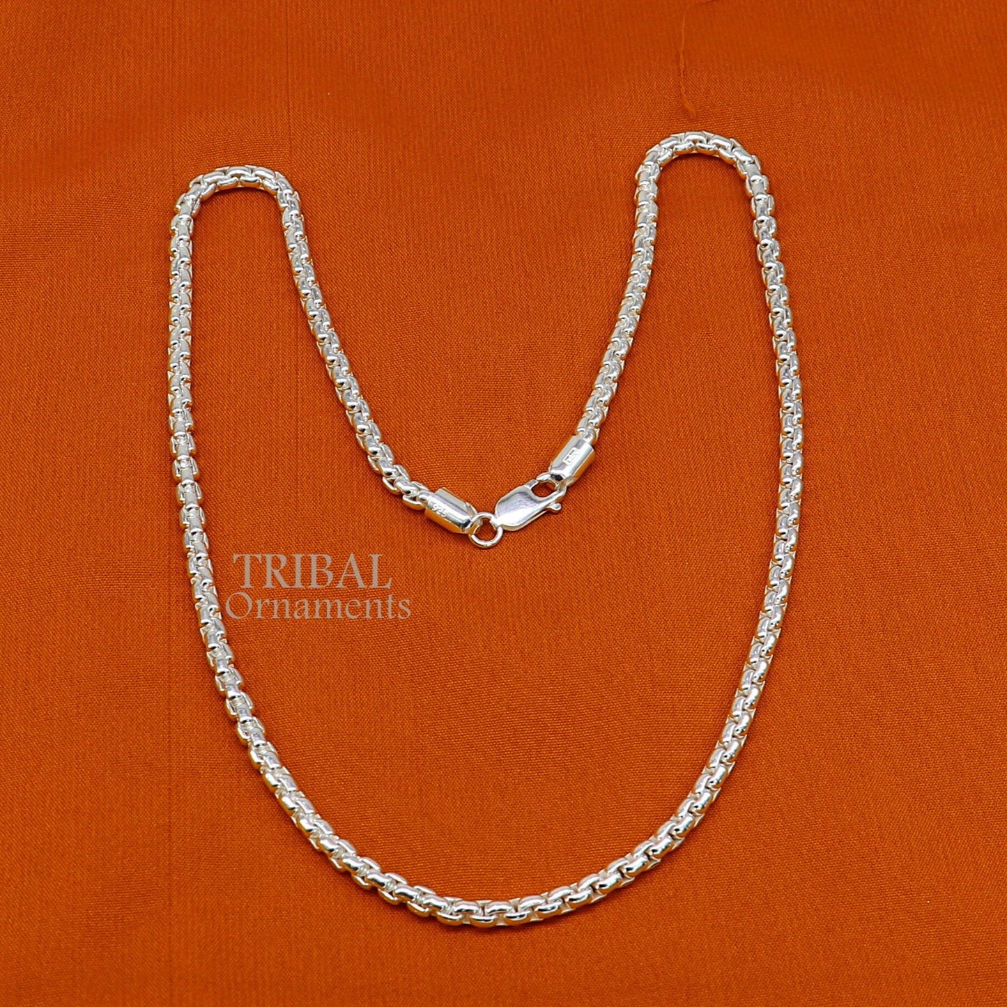 4mm 925 sterling silver handmade amazing stylish delicate solid Rolo high quality chains necklace, best gifting unisex necklace chain ch222 - TRIBAL ORNAMENTS