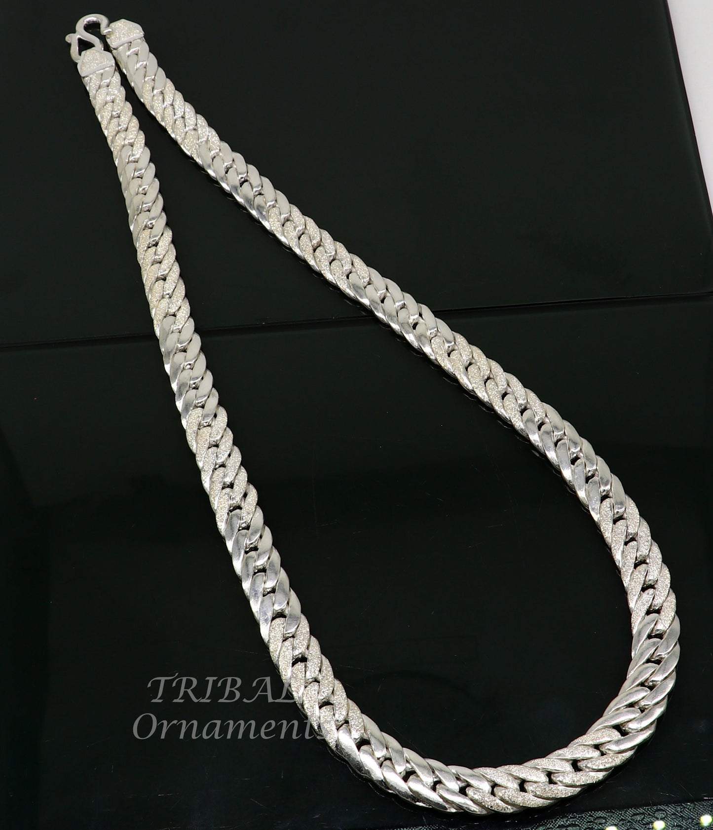 925 sterling silver handmade 12mm vintage design Custom Cuban curb link chain, solid heavy necklace chain for men's gifting jewelry ch194 - TRIBAL ORNAMENTS
