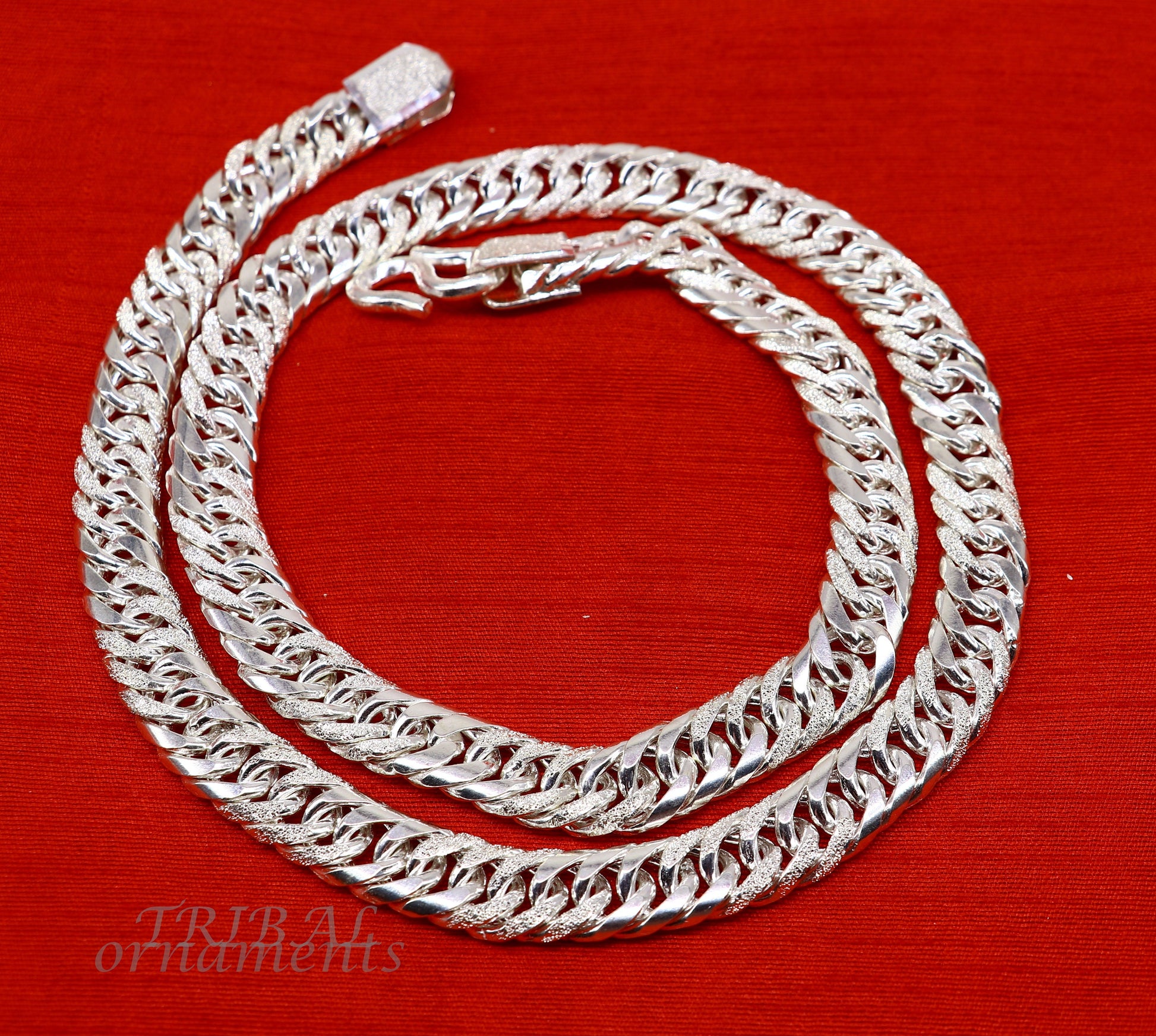 925 sterling silver handmade vintage design link chain, solid heavy necklace chain for boy's men's  wedding gifting jewelry ch162 - TRIBAL ORNAMENTS