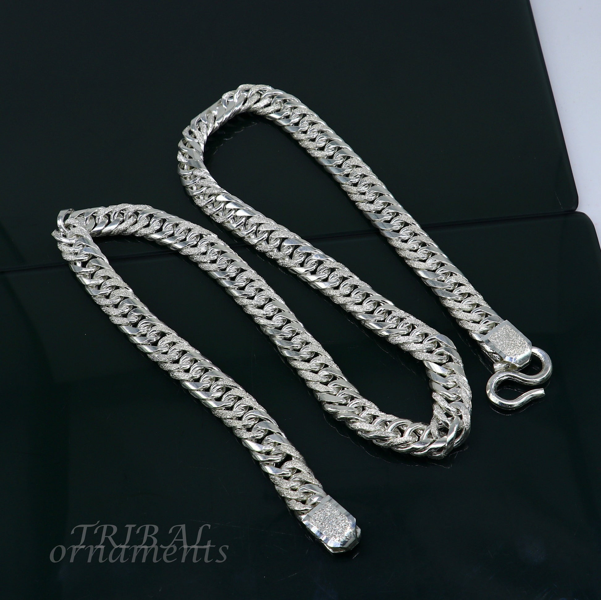 925 sterling silver handmade vintage design link chain, solid heavy necklace chain for boy's men's  wedding gifting jewelry ch162 - TRIBAL ORNAMENTS