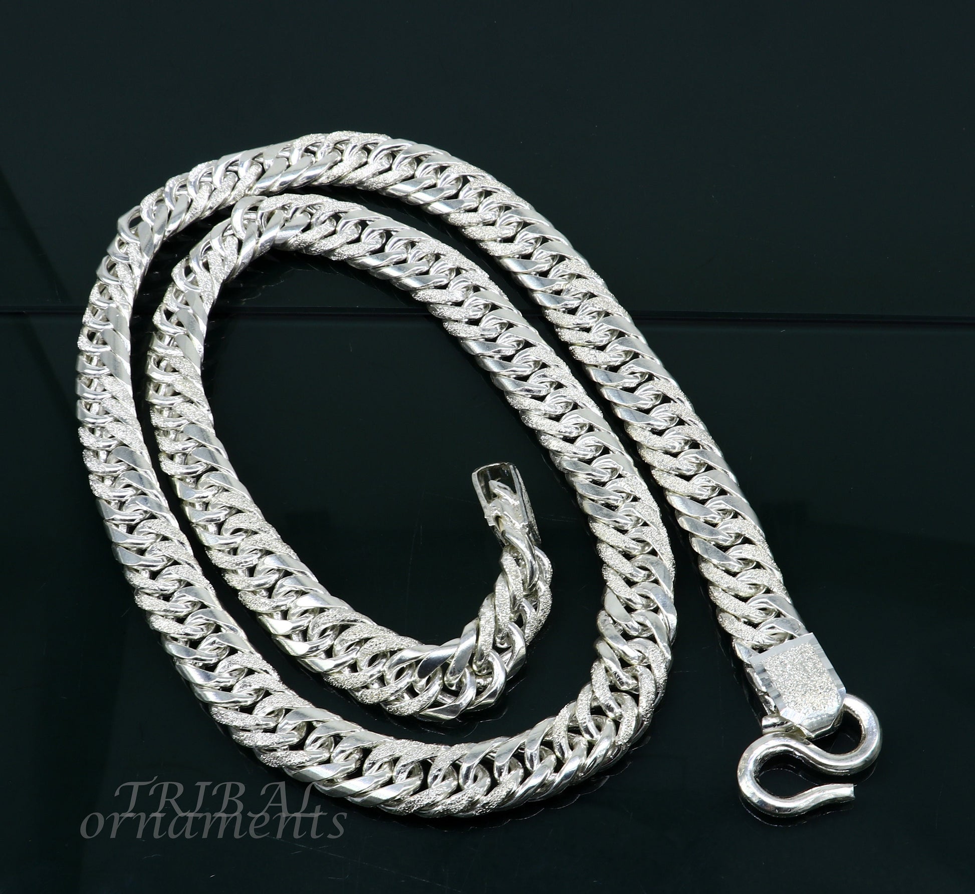 925 sterling silver handmade vintage design link chain, solid heavy necklace chain for boy's men's  wedding gifting jewelry ch162 - TRIBAL ORNAMENTS