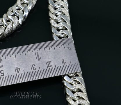 925 sterling silver handmade vintage design link chain, solid heavy necklace chain for boy's men's  wedding gifting jewelry ch162 - TRIBAL ORNAMENTS