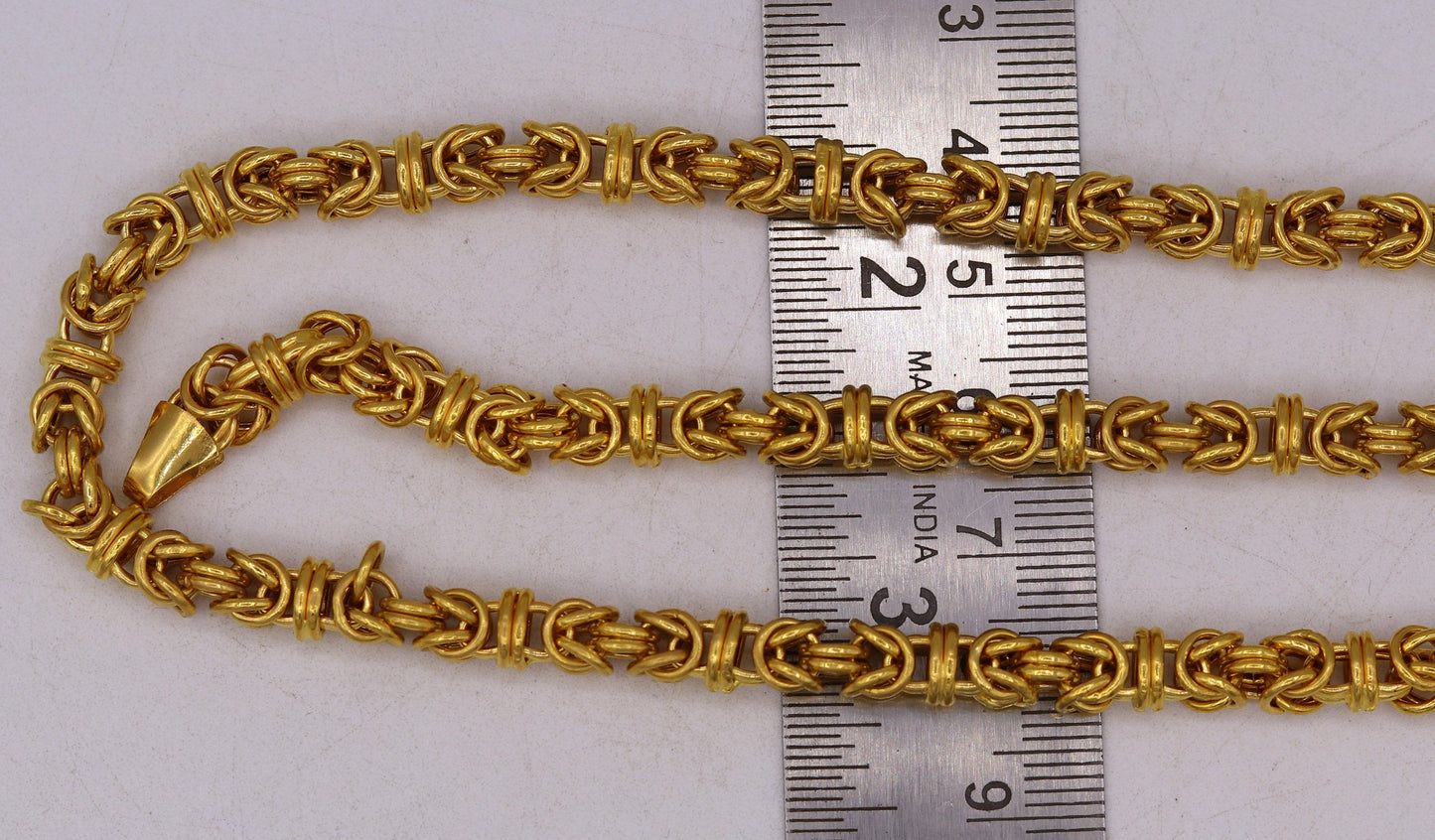 Certified 22kt yellow gold handmade fabulous byzantine amazing chain necklace unisex gifting jewelry from rajasthan india - TRIBAL ORNAMENTS