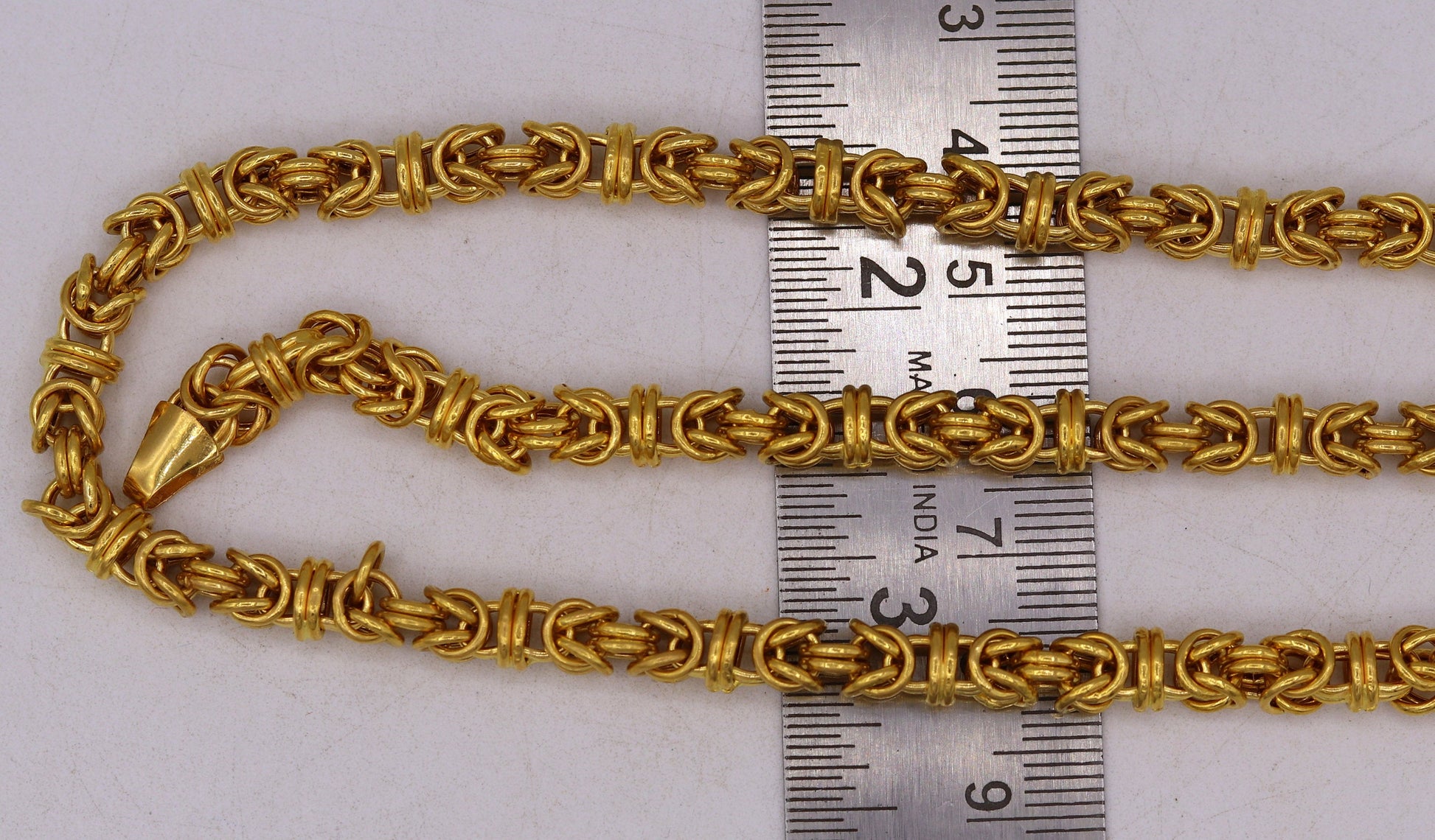 Certified 22kt yellow gold handmade fabulous byzantine amazing chain necklace unisex gifting jewelry from rajasthan india - TRIBAL ORNAMENTS