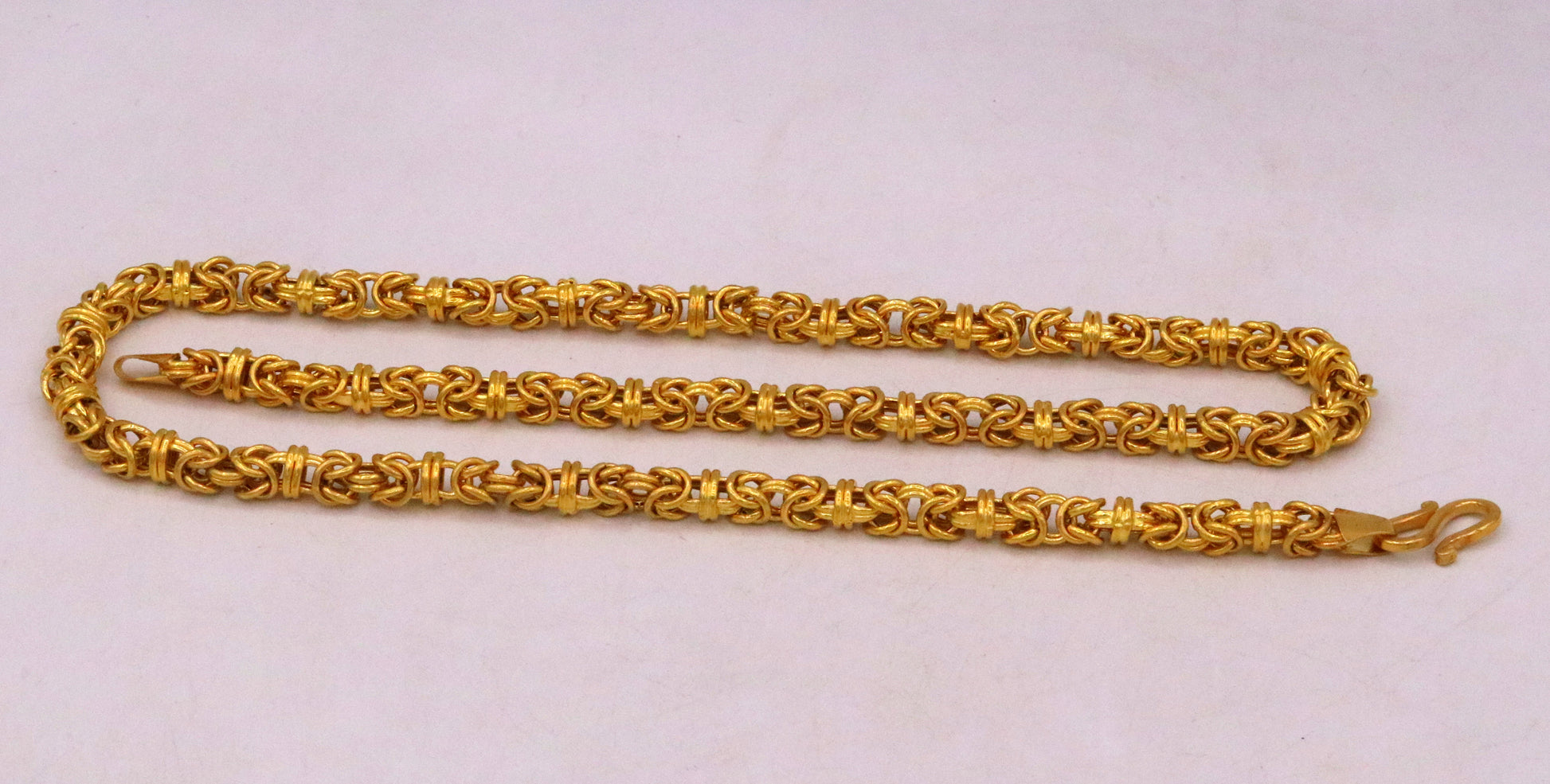 Certified 22kt yellow gold handmade fabulous byzantine amazing chain necklace unisex gifting jewelry from rajasthan india - TRIBAL ORNAMENTS