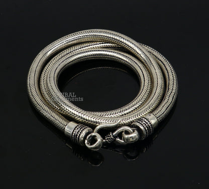 6 mm solid 925 sterling silver snake chain necklace with oxidized finish, handmade and trendy jewelry from Tribal Ornaments.