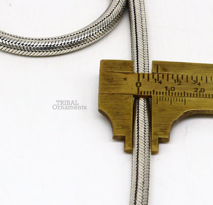 6 mm solid 925 sterling silver snake chain necklace with oxidized silver finish, handmade by TRIBAL ORNAMENTS.