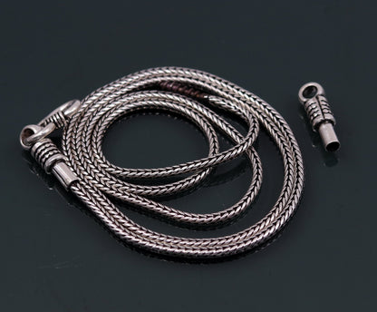 2mm wheat design 925 sterling silver chain necklace with screw clasp, vintage style jewelry suitable for pendants.
