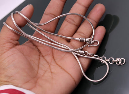 925 Sterling silver adjustable snake chain belly chain with vintage design, long waist chain ideal for belly dance and traditional wear