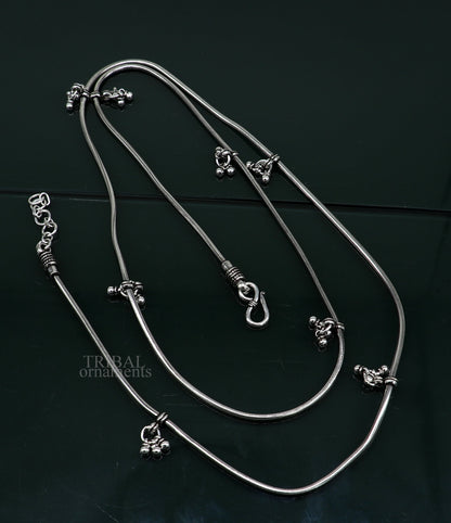 925 sterling silver snake waist chain with hanging drops, tribal belly dance jewelry, perfect for wedding or tribal occasions