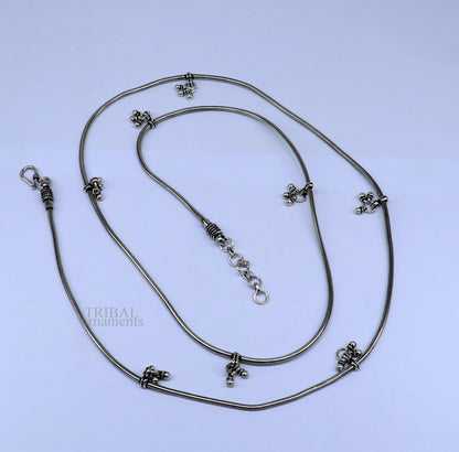 925 sterling silver snake chain waist belt with hanging drops, tribal wedding belly dance jewelry, tribal ornaments WCH22