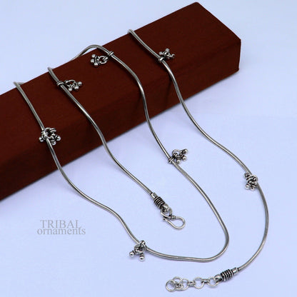 925 sterling silver snake chain waist chain with hanging drops, tribal wedding belly dance jewelry, tribal ornaments WCH22