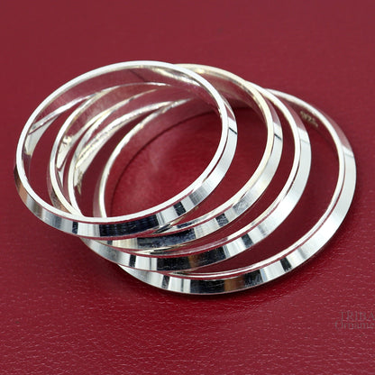 925 sterling silver Punjabi Sikh Kada bangle bracelet for kids, handmade tribal ornament jewelry, all kids-sized baby bangle.