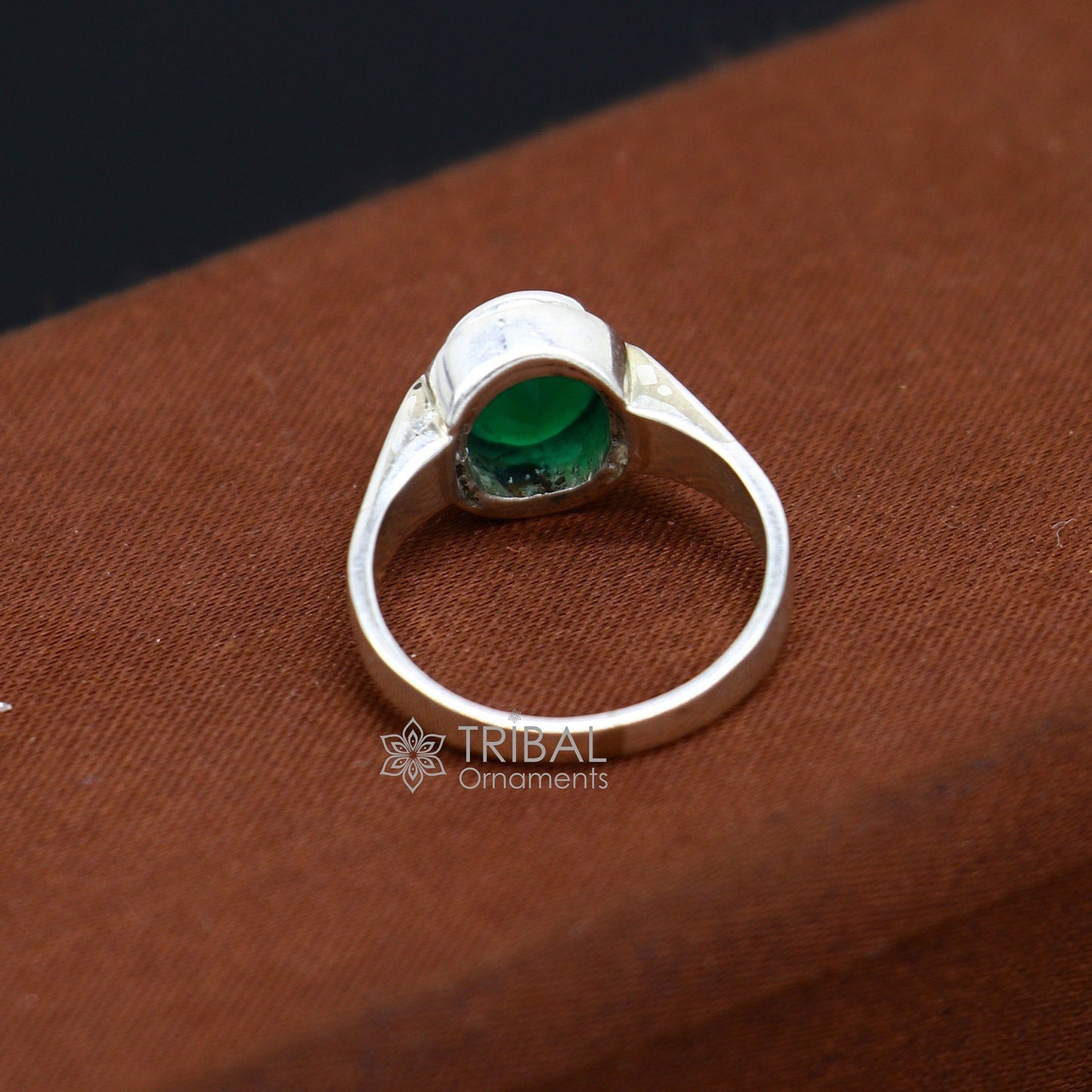 925 sterling silver handmade green onyx stone unisex ring fabulous cultural zodiac ring from Rajasthan india sr369 - TRIBAL ORNAMENTS