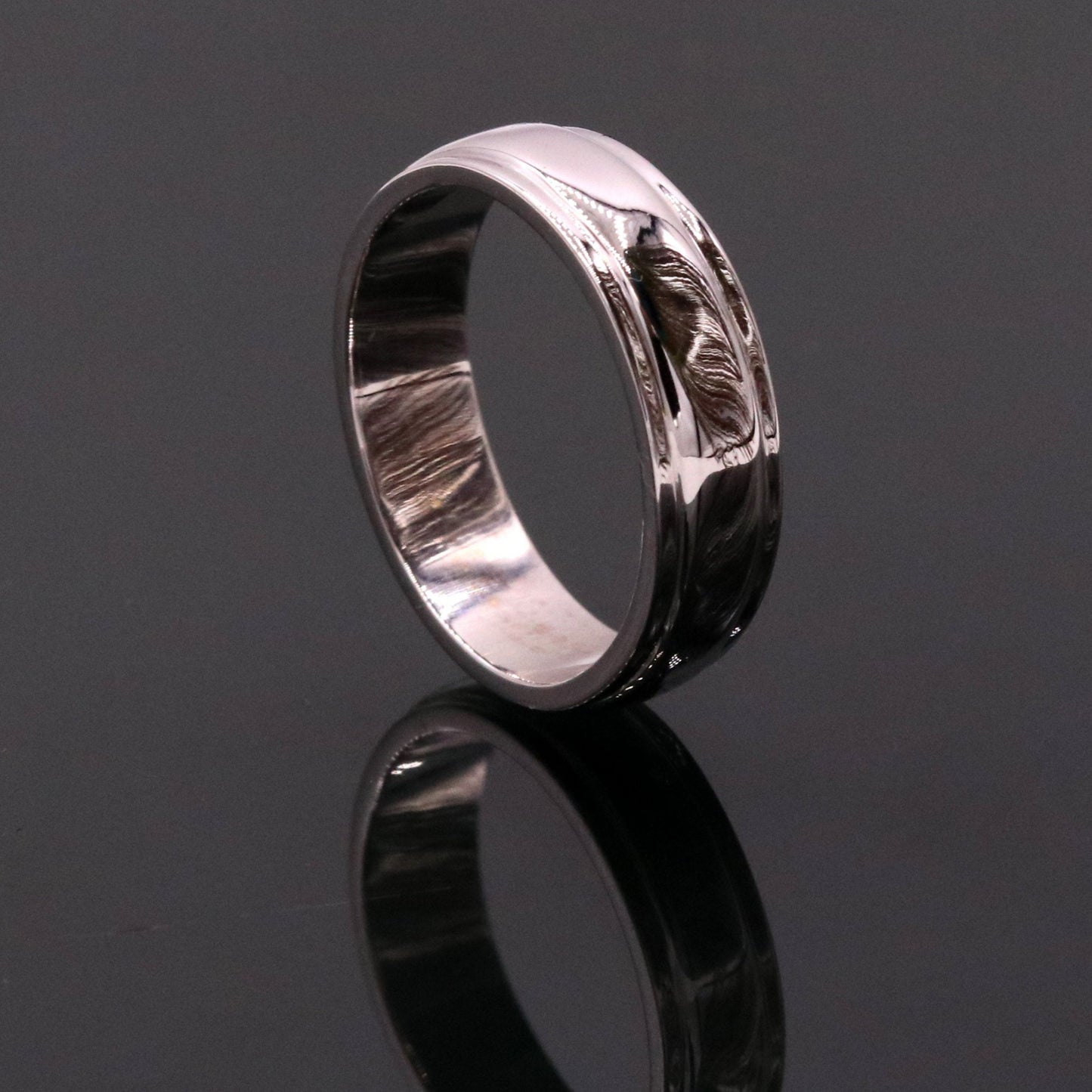 14 karat white gold handmade plain ring band for wedding anniversary engagement gifting unisex stylish genuine jewelry ring23 - TRIBAL ORNAMENTS