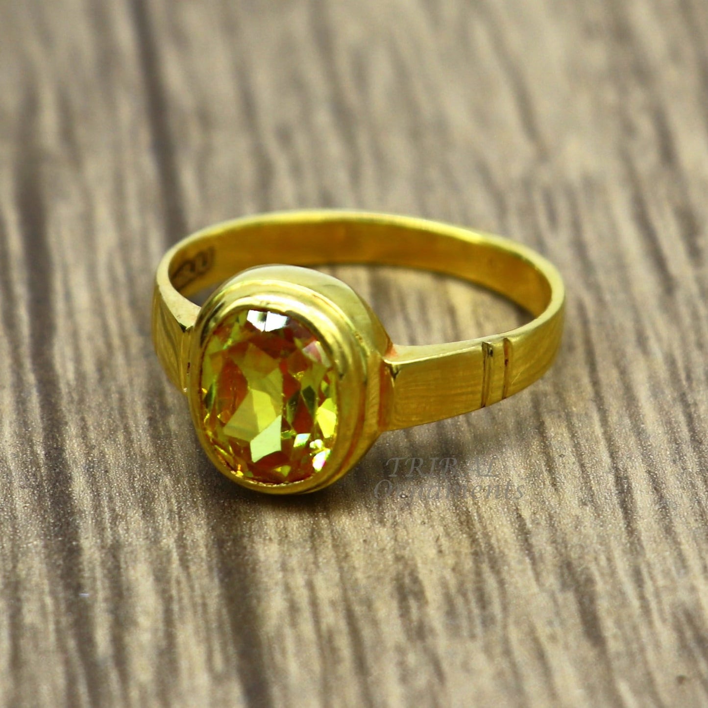 22karat yellow gold handmade real genuine yellow citrine stone ring, gorgeous unisex personalized ring, Astro ring astrological ring ring41 - TRIBAL ORNAMENTS