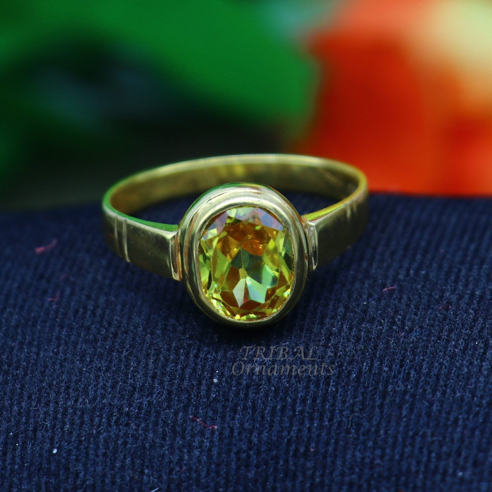 22karat yellow gold handmade real genuine yellow citrine stone ring, gorgeous unisex personalized ring, Astro ring astrological ring ring41 - TRIBAL ORNAMENTS