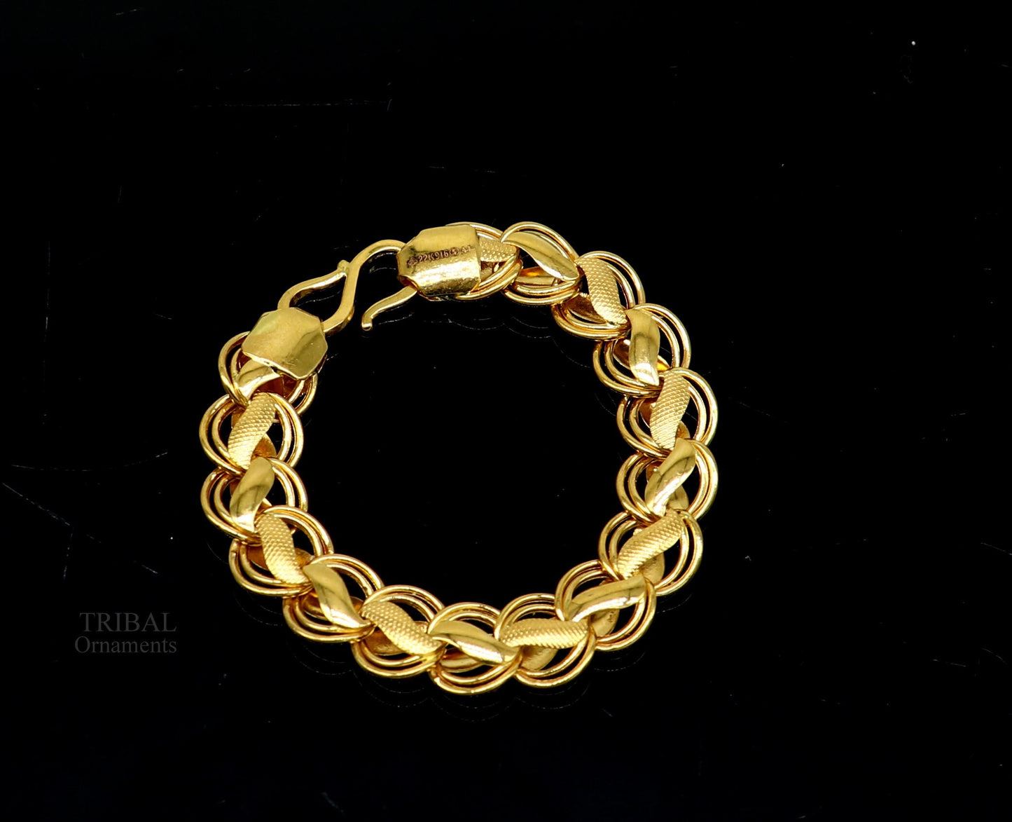 22kt yellow gold customized designer lotus bracelet, all sizes gifting bracelet, new fancy stylish wedding bracelet unisex jewelry gbr28 - TRIBAL ORNAMENTS