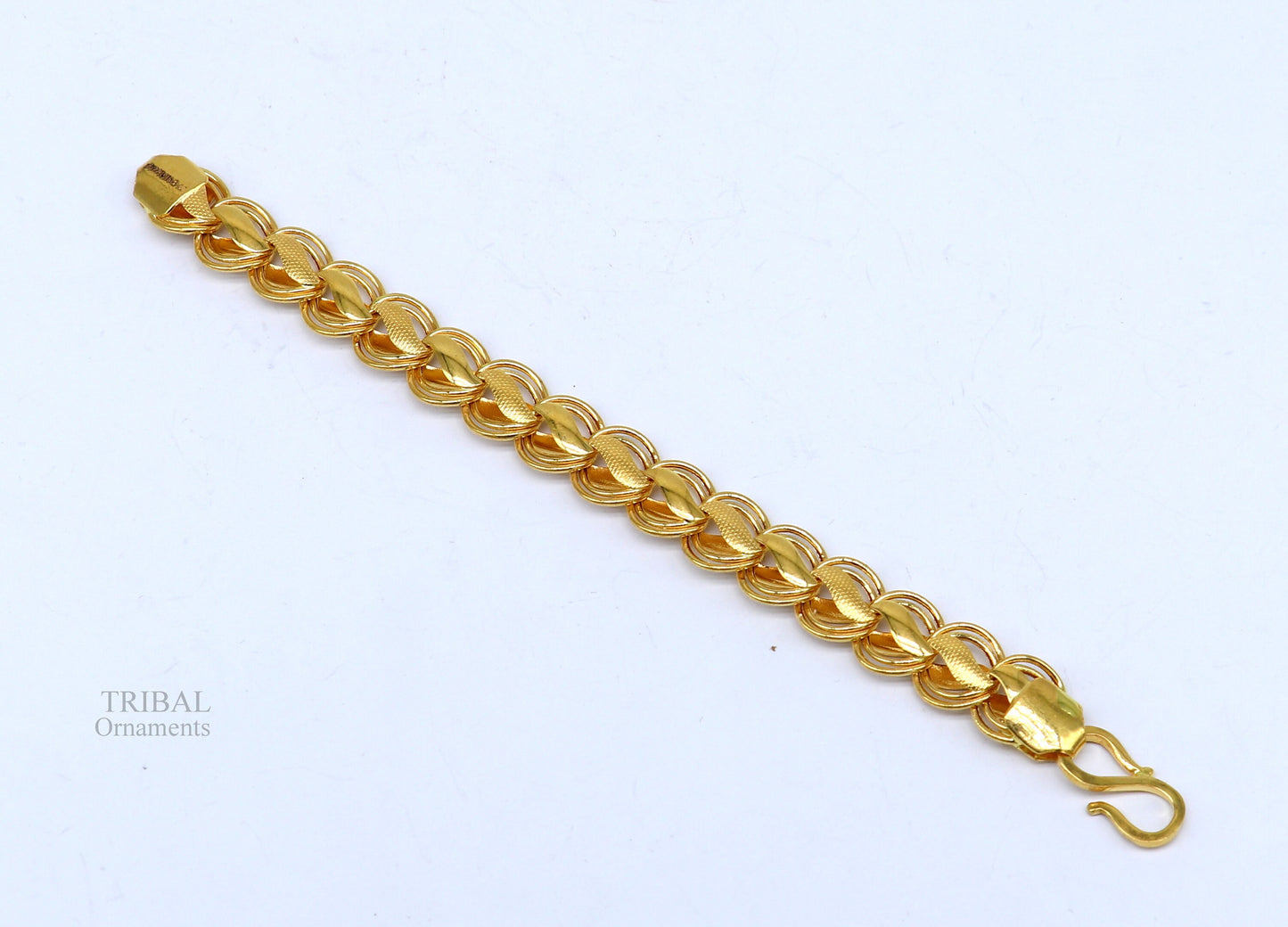 22kt yellow gold customized designer lotus bracelet, all sizes gifting bracelet, new fancy stylish wedding bracelet unisex jewelry gbr28 - TRIBAL ORNAMENTS
