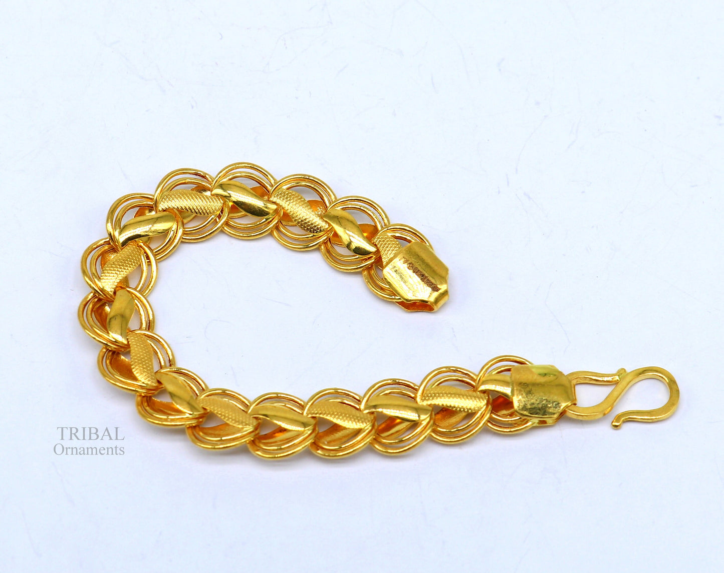 22kt yellow gold customized designer lotus bracelet, all sizes gifting bracelet, new fancy stylish wedding bracelet unisex jewelry gbr28 - TRIBAL ORNAMENTS