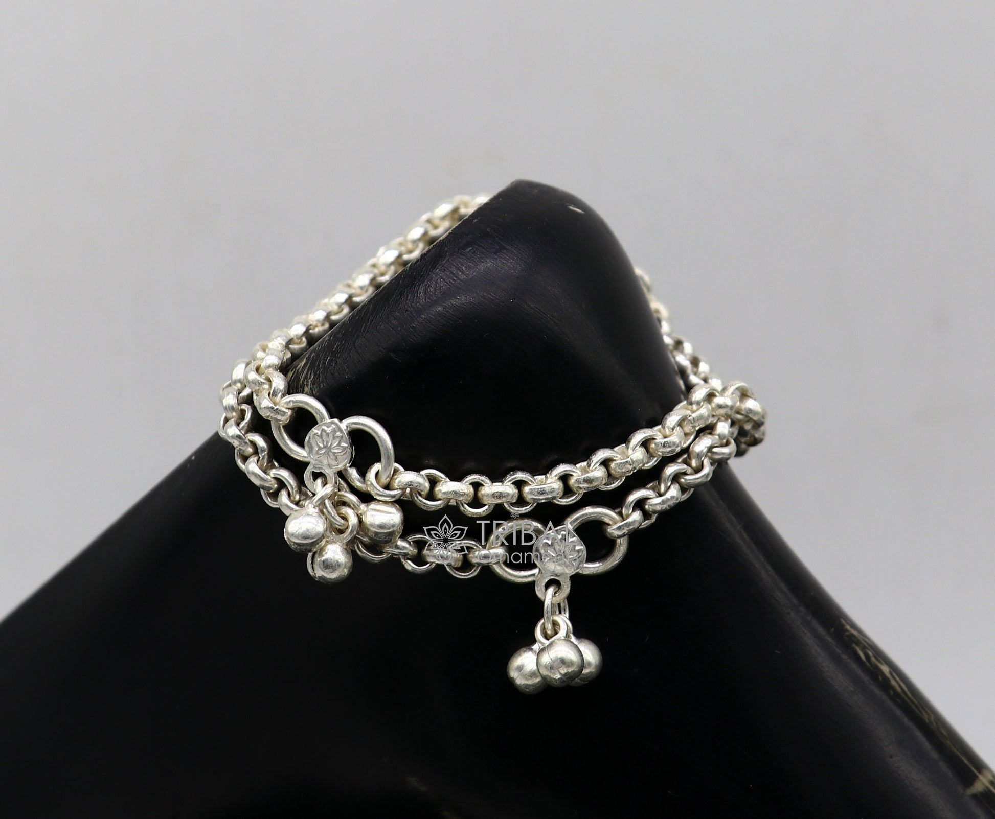 All sizes 925 sterling silver rolo chain anklets Sparkling Sterling silver Anklets pair for kids and women's,Delicate Silver Chain ank580 - TRIBAL ORNAMENTS