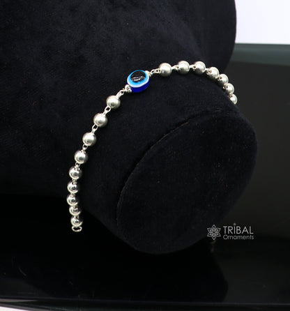 925 sterling silver handmade silver beaded evil eye bracelet, amazing stylish unisex cultural trendy bracelet all sizes jewelry sbr463 - TRIBAL ORNAMENTS