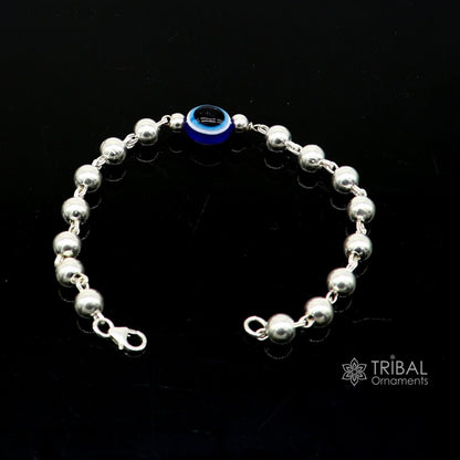925 sterling silver handmade silver beaded evil eye bracelet, amazing stylish unisex cultural trendy bracelet all sizes jewelry sbr467 - TRIBAL ORNAMENTS