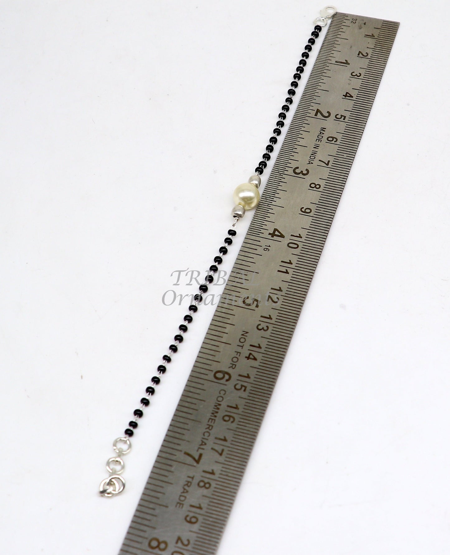 925 sterling silver modern cultural black beaded all sizes bracelet Combo use bracelet or anklets, best Mangalsutra bracelet sbr454 - TRIBAL ORNAMENTS