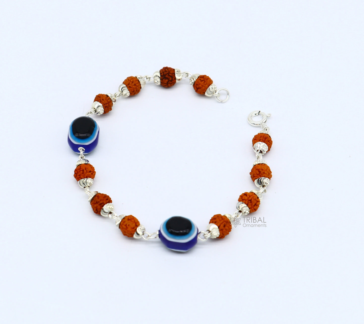 925 sterling silver Rudraksha beads with evil eye bracelet, stylish unisex cultural trendy handmade bracelet all sizes jewelry sbr472 - TRIBAL ORNAMENTS