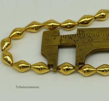 lot 10 pc 5mm 6mm/ 7 mm 22K yellow gold handmade Dholki loose beads to make new custom jewelry, best traditional jewelry making beads BD028 - TRIBAL ORNAMENTS