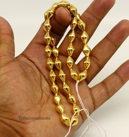 lot 10 pc 5mm 6mm/ 7 mm 22K yellow gold handmade Dholki loose beads to make new custom jewelry, best traditional jewelry making beads BD028 - TRIBAL ORNAMENTS
