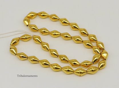 lot 10 pc 5mm 6mm/ 7 mm 22K yellow gold handmade Dholki loose beads to make new custom jewelry, best traditional jewelry making beads BD028 - TRIBAL ORNAMENTS