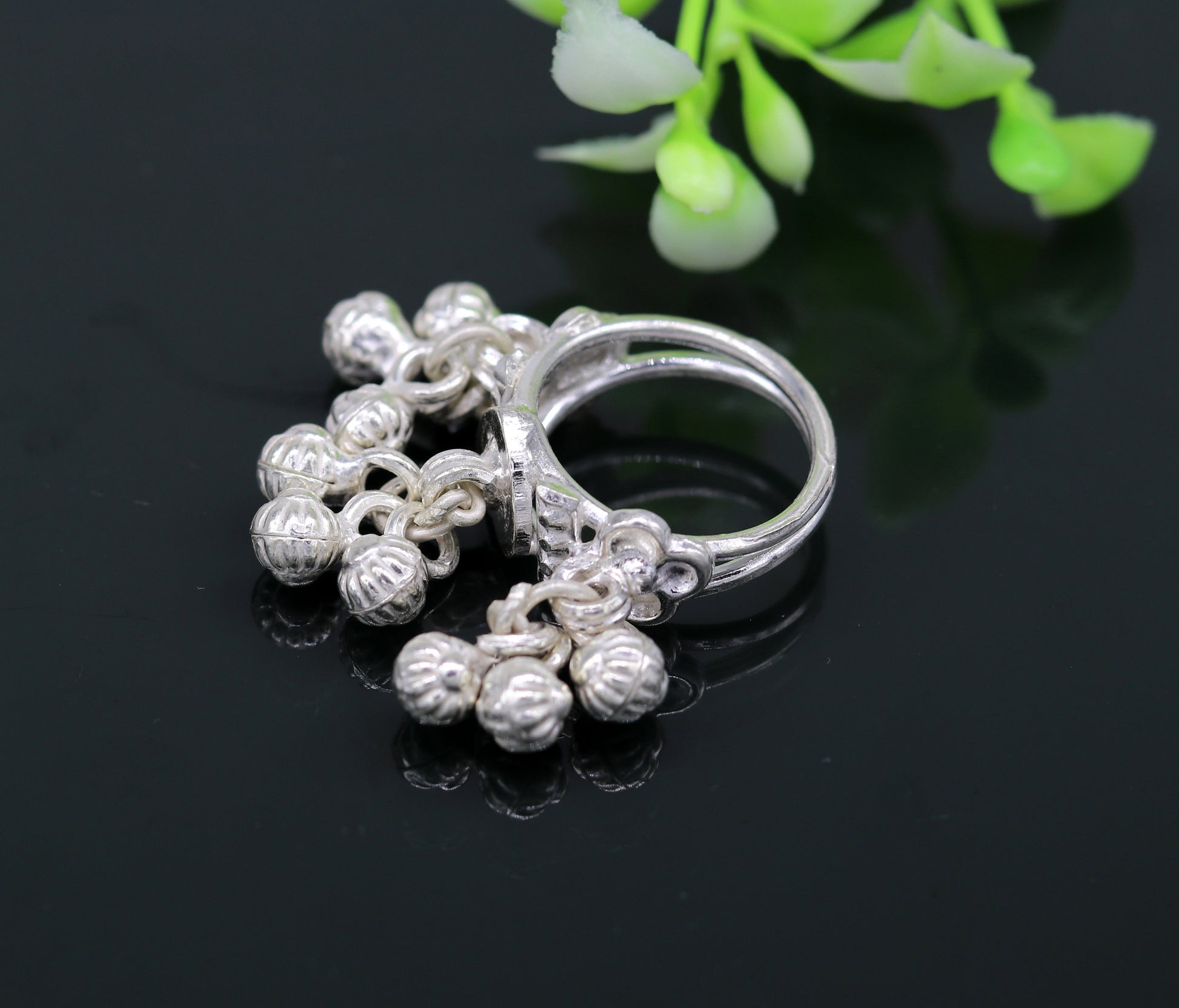 Sterling silver handmade charm ring excellent customized noisy bells drops personalized bridesmaid girls women's jewelry sr258 - TRIBAL ORNAMENTS