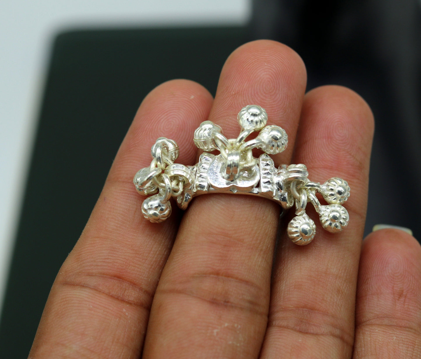 Sterling silver handmade charm ring excellent customized noisy bells drops personalized bridesmaid girls women's jewelry sr258 - TRIBAL ORNAMENTS