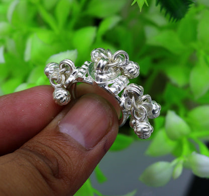 Sterling silver handmade charm ring excellent customized noisy bells drops personalized bridesmaid girls women's jewelry sr258 - TRIBAL ORNAMENTS