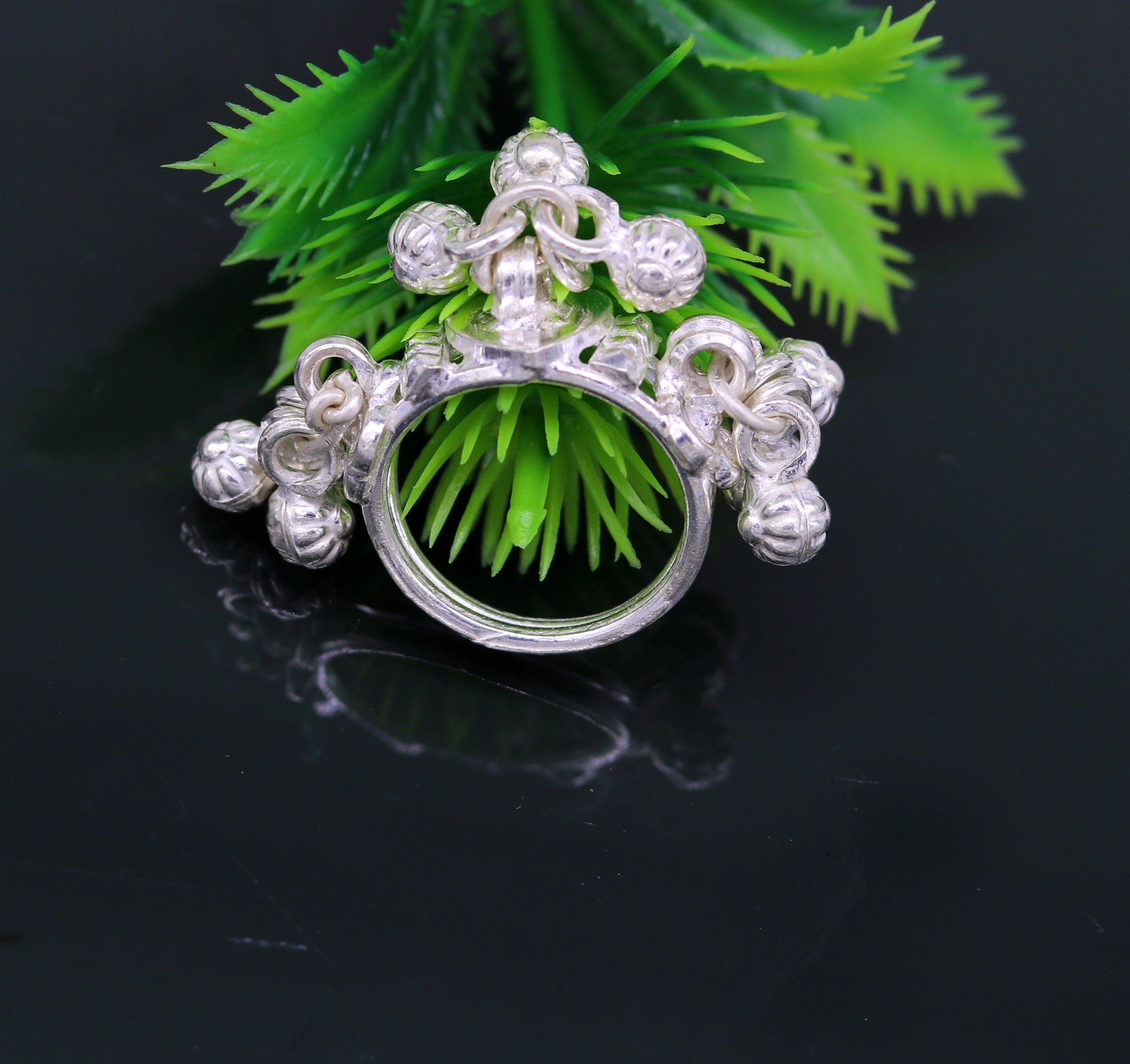 Sterling silver handmade charm ring excellent customized noisy bells drops personalized bridesmaid girls women's jewelry sr258 - TRIBAL ORNAMENTS