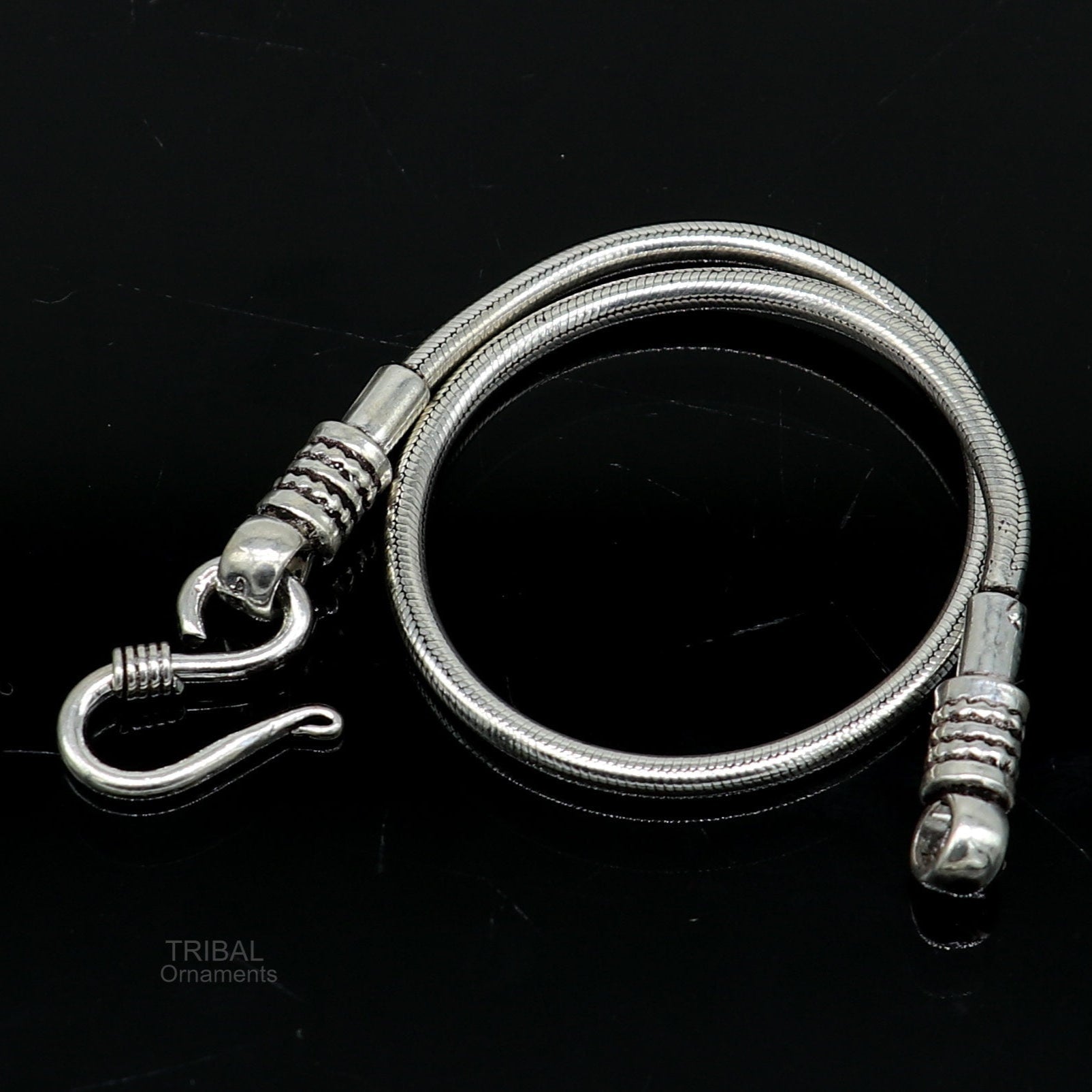 2 mm Vintage style snake chain handmade 925 sterling silver bracelet unisex indian tribal gifting to girl's or boy's jewelry sbr233 - TRIBAL ORNAMENTS