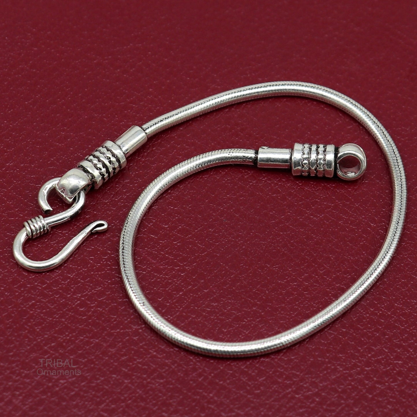 2 mm Vintage style snake chain handmade 925 sterling silver bracelet unisex indian tribal gifting to girl's or boy's jewelry sbr233 - TRIBAL ORNAMENTS