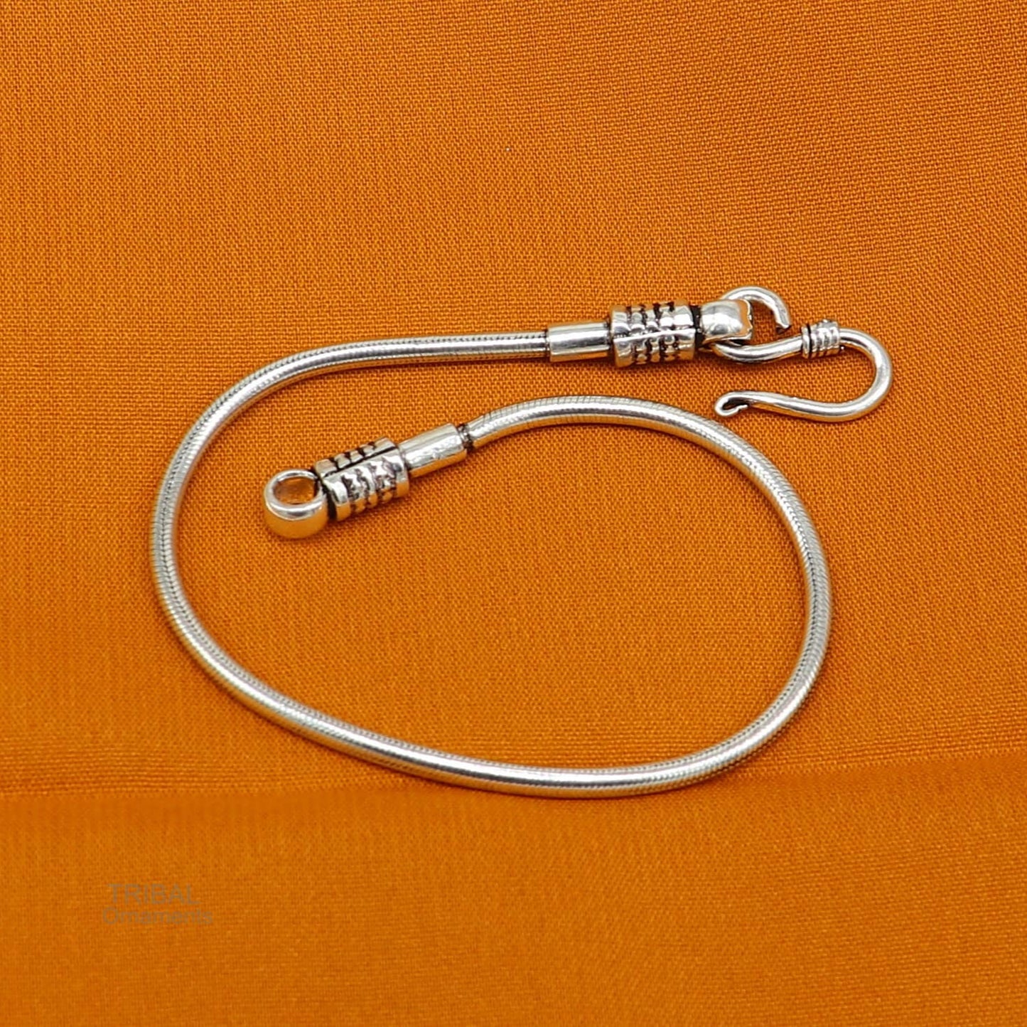 2 mm Vintage style snake chain handmade 925 sterling silver bracelet unisex indian tribal gifting to girl's or boy's jewelry sbr233 - TRIBAL ORNAMENTS